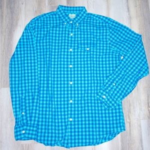 Blue plaid long sleeve shirt